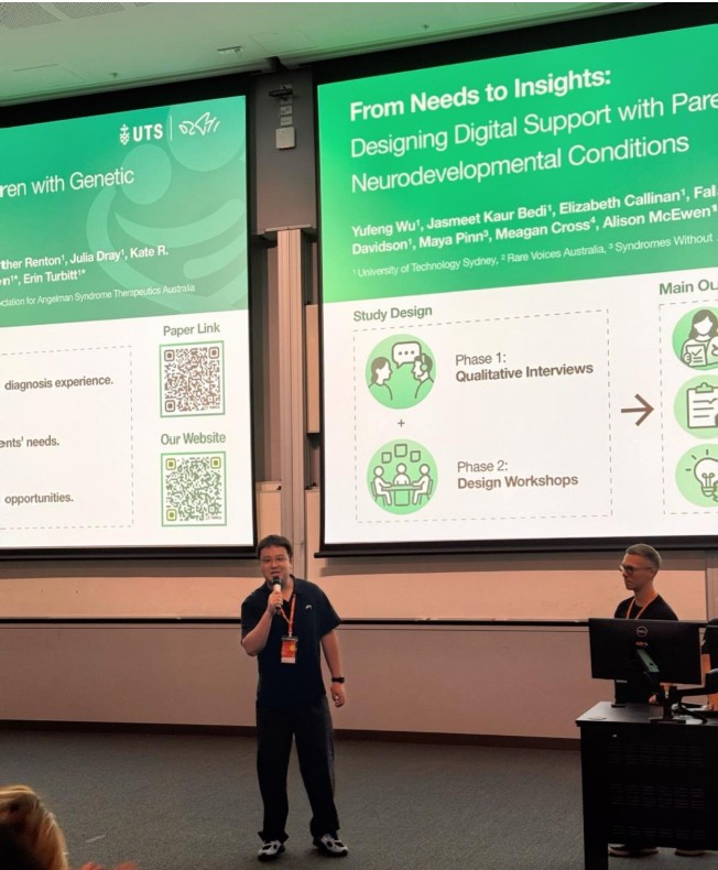 Yufeng presenting at OZCHI2025